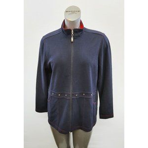 Cafe au Lait Women's Light Jacket Size 1X Full Zip Long Sleeve Mock Neck